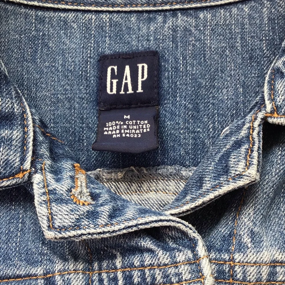GAP Custom Hand Bleached Blue Jean Fitted Jacket Medium